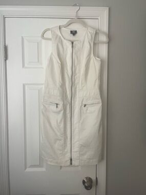 W by Worth White Sleeveless A-Line Dress